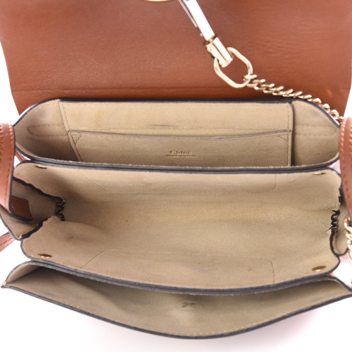 Chloe Suede Calfskin Small Faye Shoulder Bag Tobacco 4 of 9