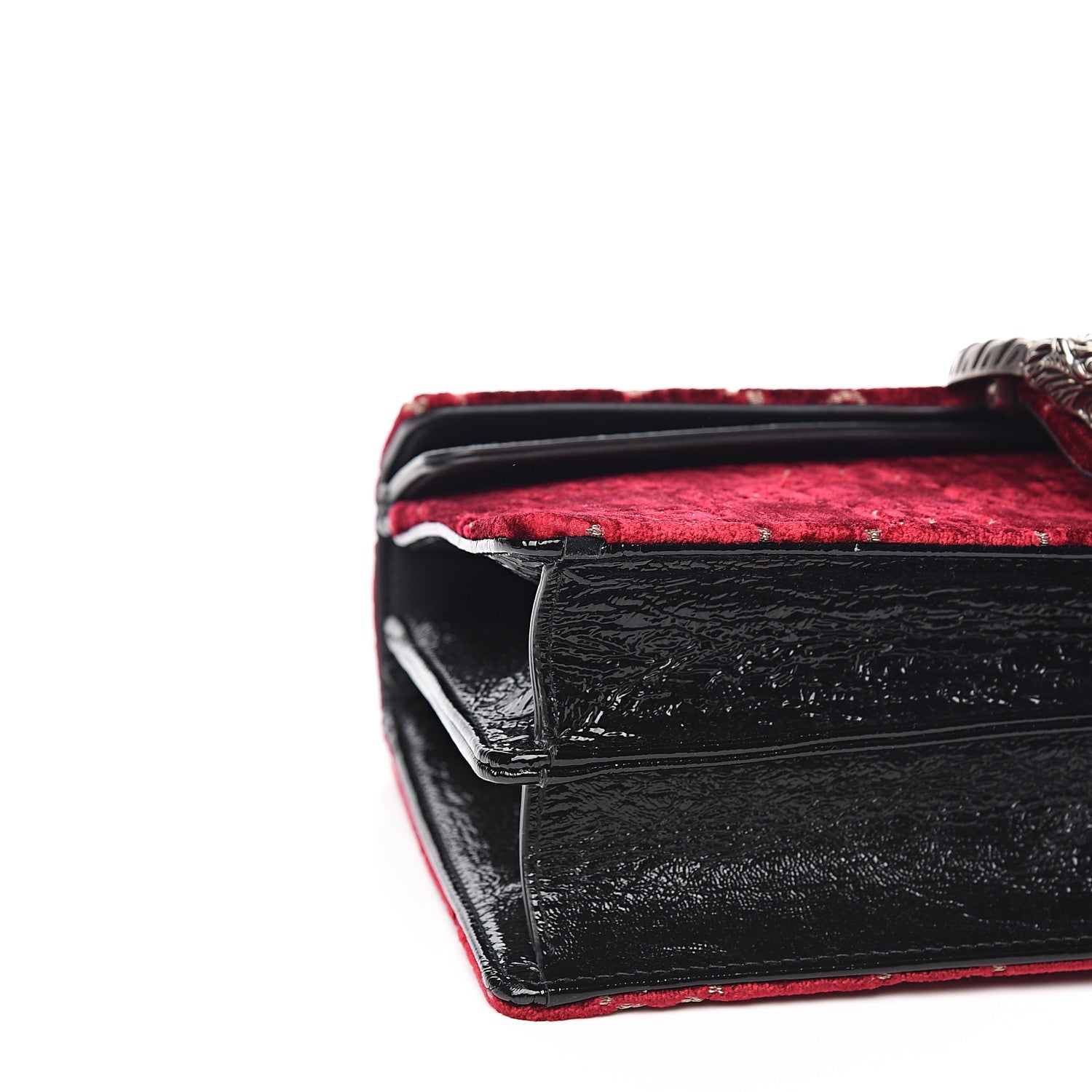 Gucci Velvet Skipper GG Monogram Small Dionysus Shoulder Bag Red Cipria Black 7 of 9