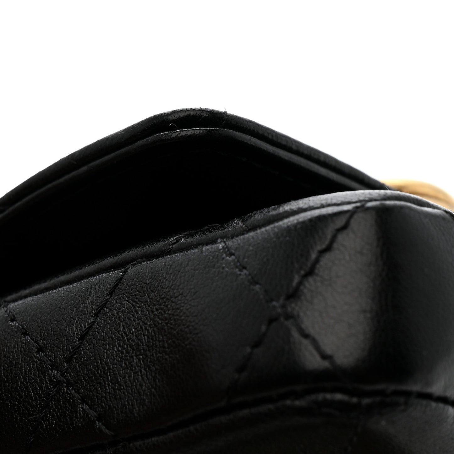 Lambskin Quilted Flap Chain Belt Bag Black