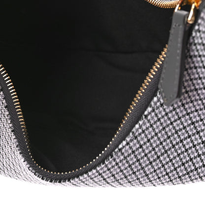 Fendi Wool Vitello Grace Small Houndstooth Small Fendigraphy Hobo Bag Grigio Anthracite 5 of 9