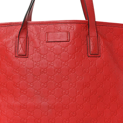 Gucci Guccissima Large Zippered Shopping Tote Red 8 of 10