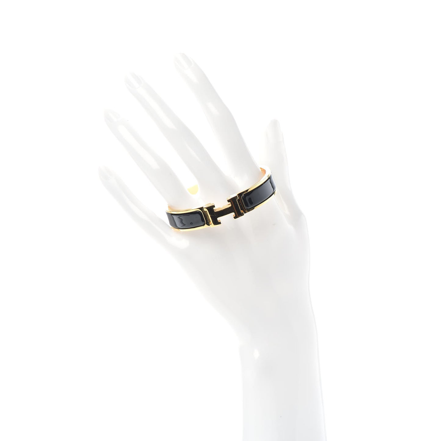 Enamel Narrow Clic Clac H Bracelet PM Black