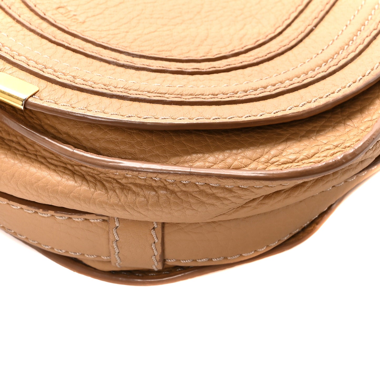 Calfskin Mini Marcie Round Crossbody Bag Nude