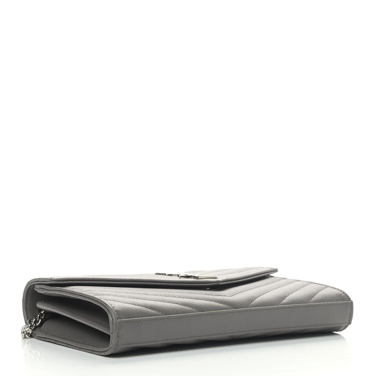 Grain De Poudre Matelasse Chevron Monogram Chain Wallet Earth