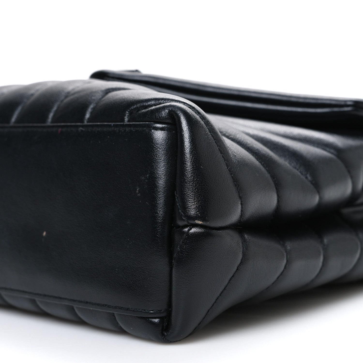 Saint Laurent Calfskin Y Quilted Monogram Monochrome Small Loulou Chain Satchel Black 10 of 11