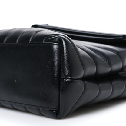 Saint Laurent Calfskin Y Quilted Monogram Monochrome Small Loulou Chain Satchel Black 10 of 11