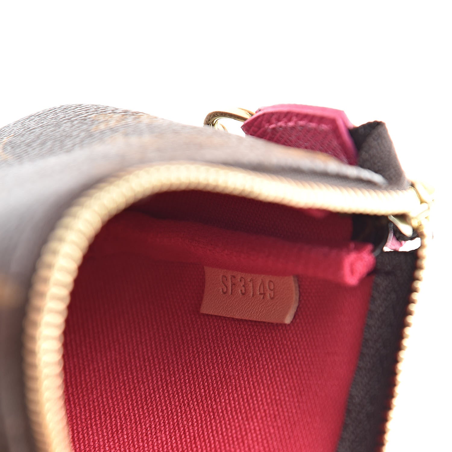 Louis Vuitton Monogram 2019 Christmas Animation Mini Courchevel Pochette Accessories Fuchsia 7 of 8
