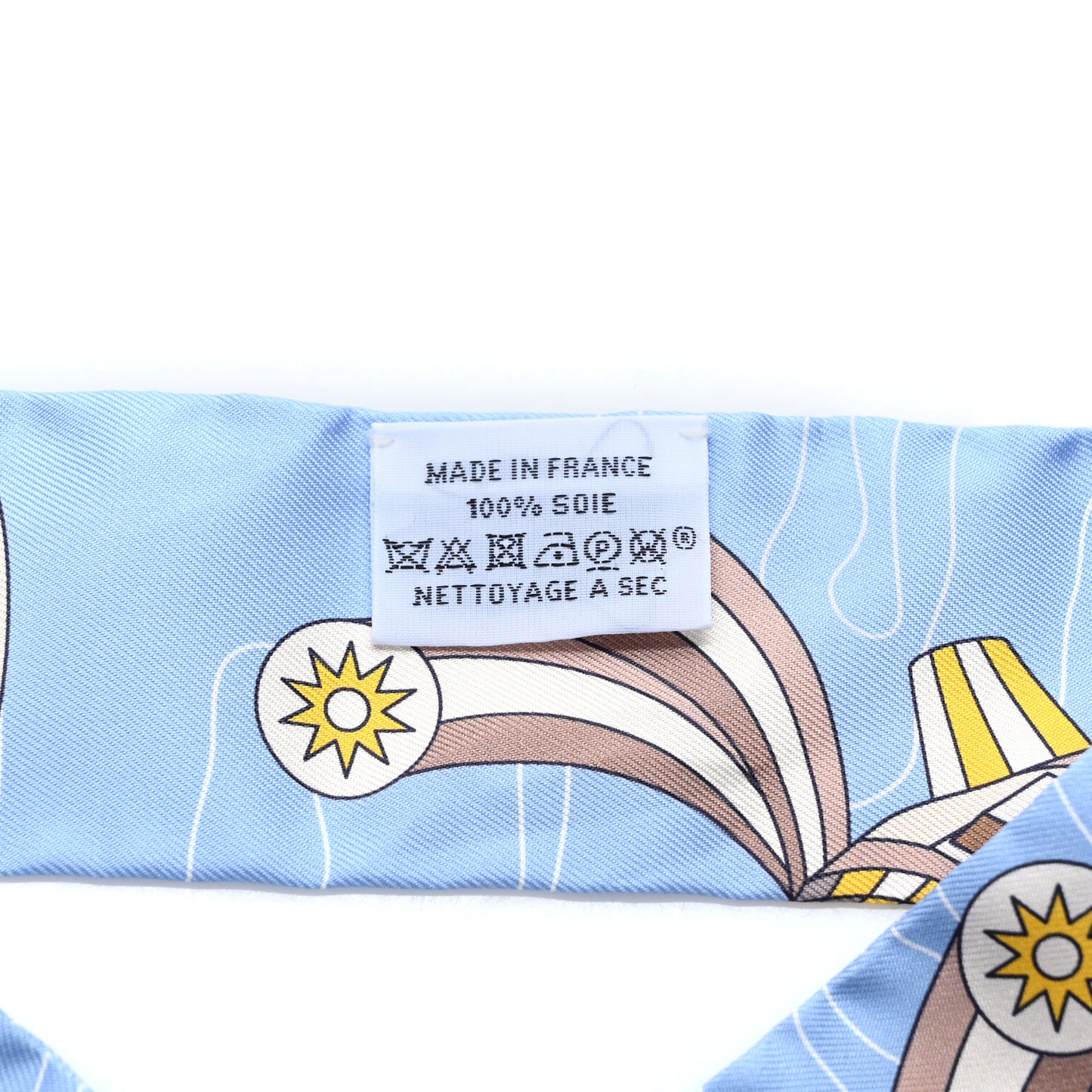 Silk Odyssey Twilly Beige Bleu Ciel Jaune Vif