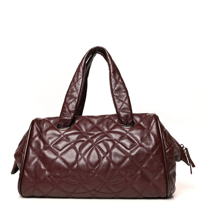 Chanel Caviar Quilted CC Timeless Bowler Burgundy 1 of 12