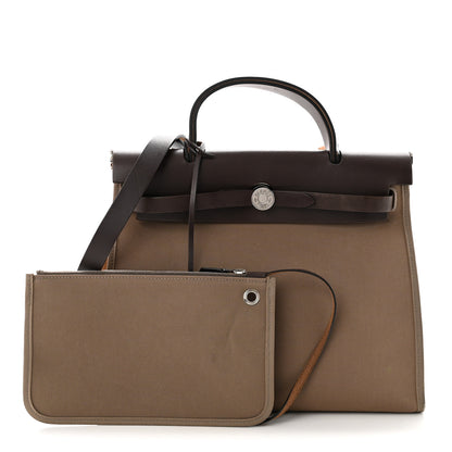 Hermes Vache Hunter Toile Herbag Zip 31 PM PM Etoupe Ebene 3 of 11