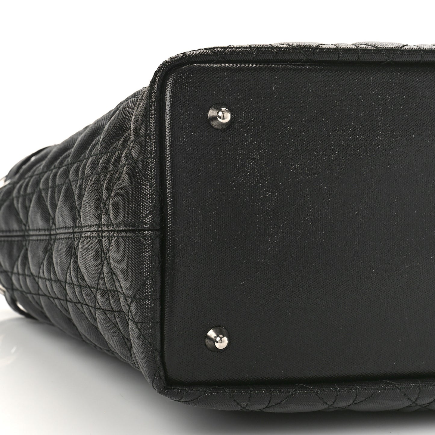 Coated Canvas Cannage Small Panarea Tote Black
