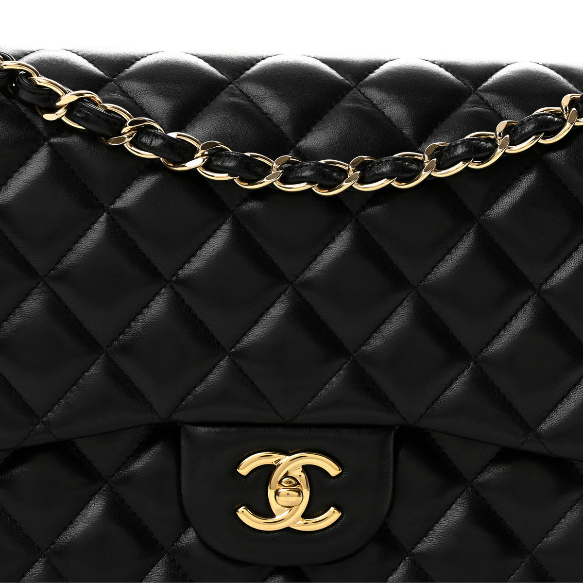 Chanel Lambskin Quilted Jumbo Double Flap Black 8 of 13