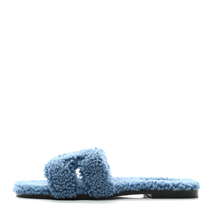 Hermes Woolskin Oran Sandals 41 Bleu 1 of 8