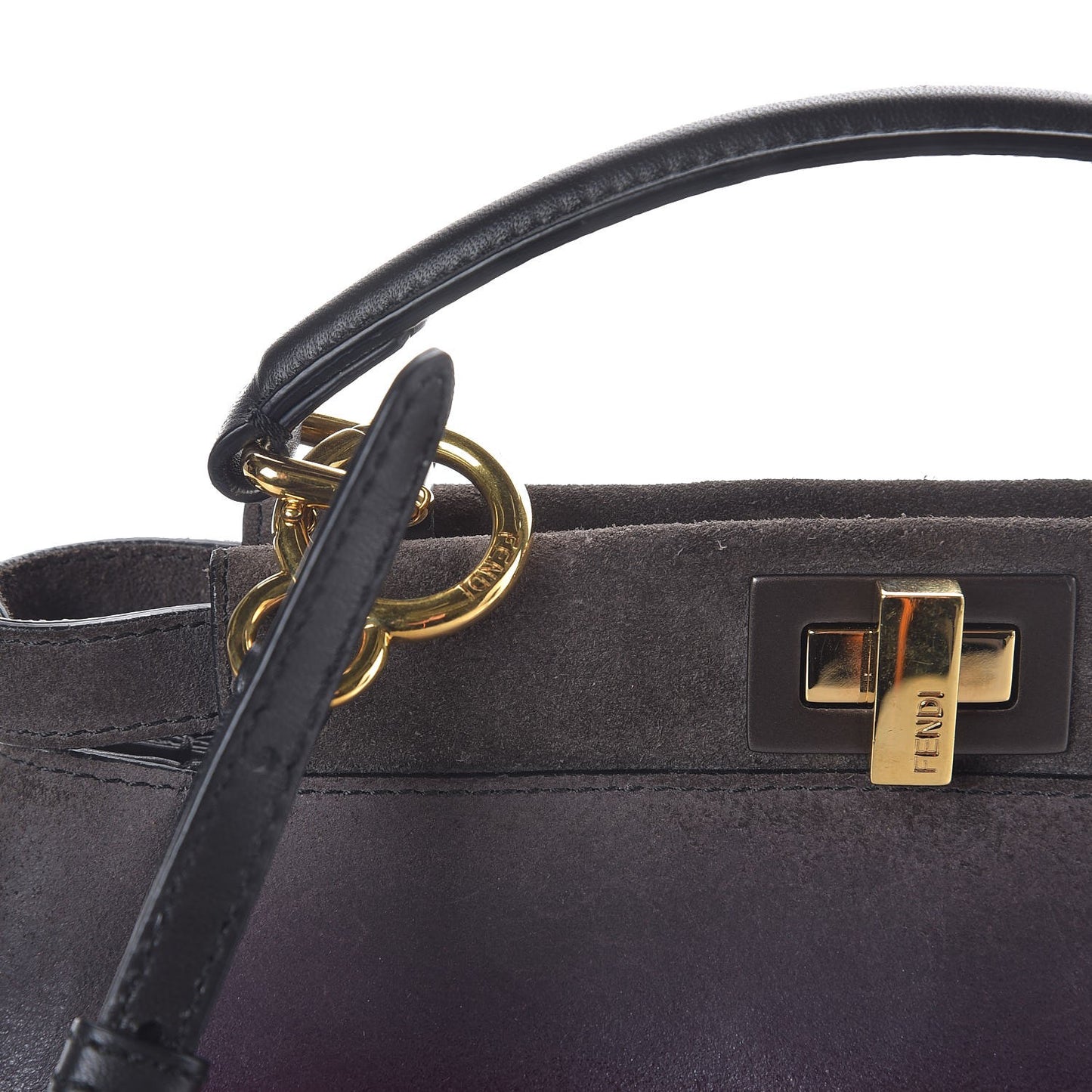 Suede Patent Calfskin Ombre Mini Peekaboo Iconic Satchel Magenta