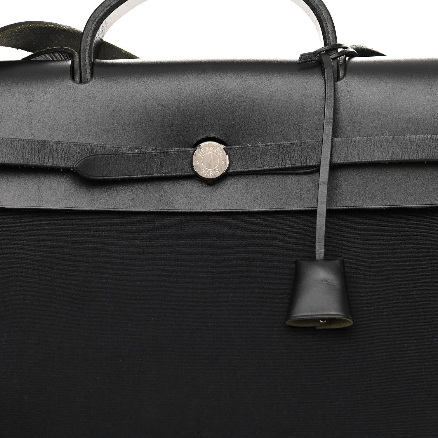 Hermes Toile Officier Vache Calfskin Herbag 39 GM Black 12 of 19
