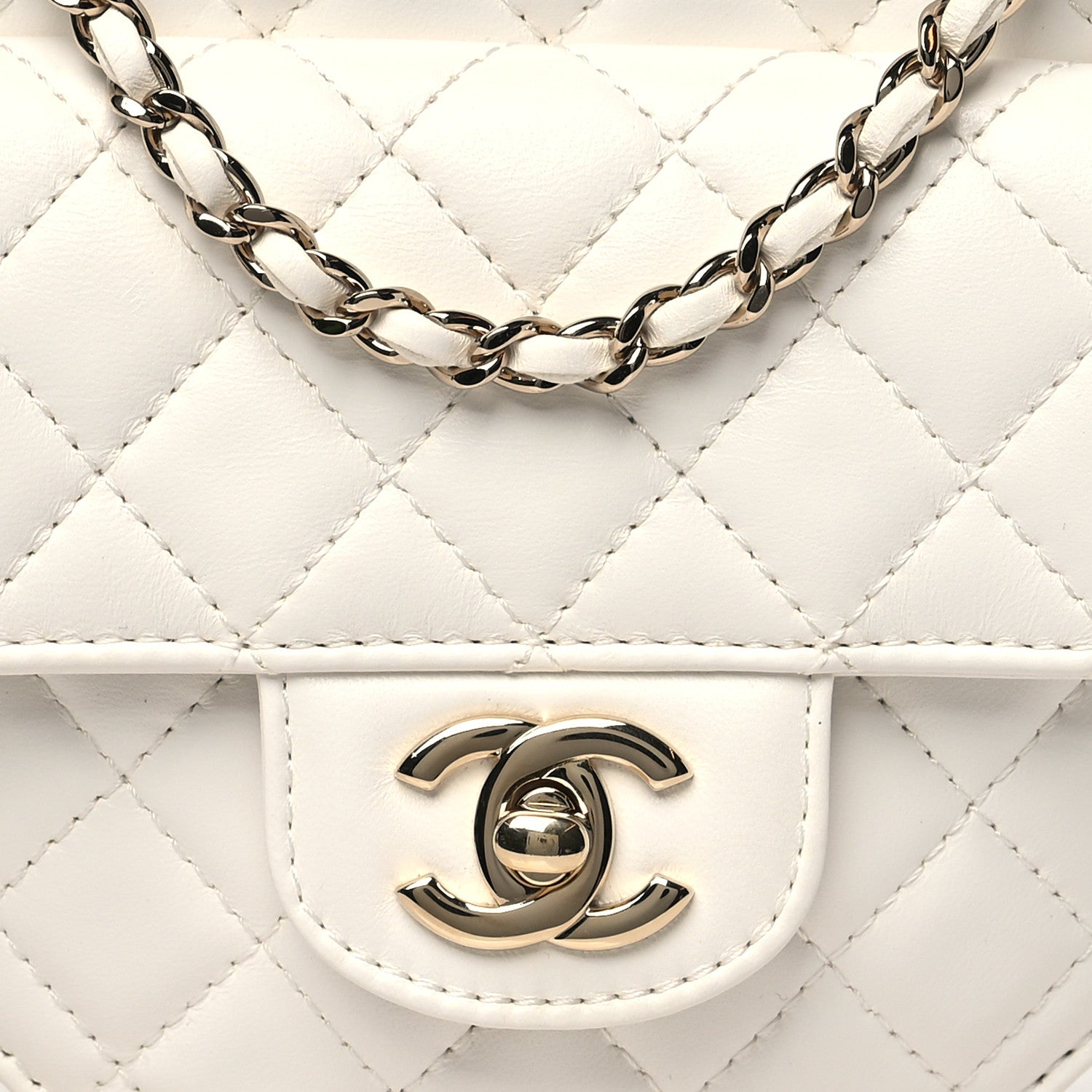 Chanel Lambskin Quilted CC In Love Heart Bag White 8 of 10