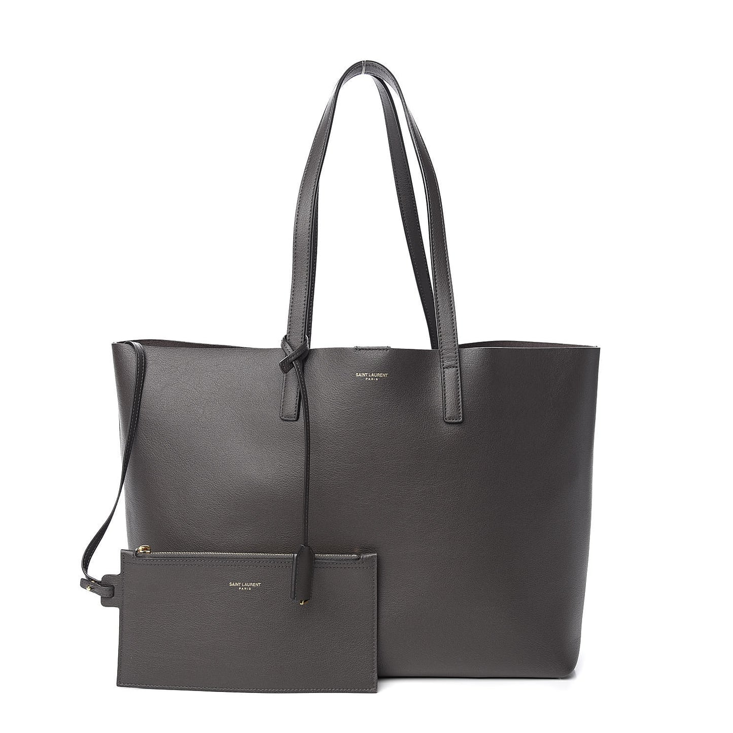 Calfskin Large Shopping Tote Asphalt