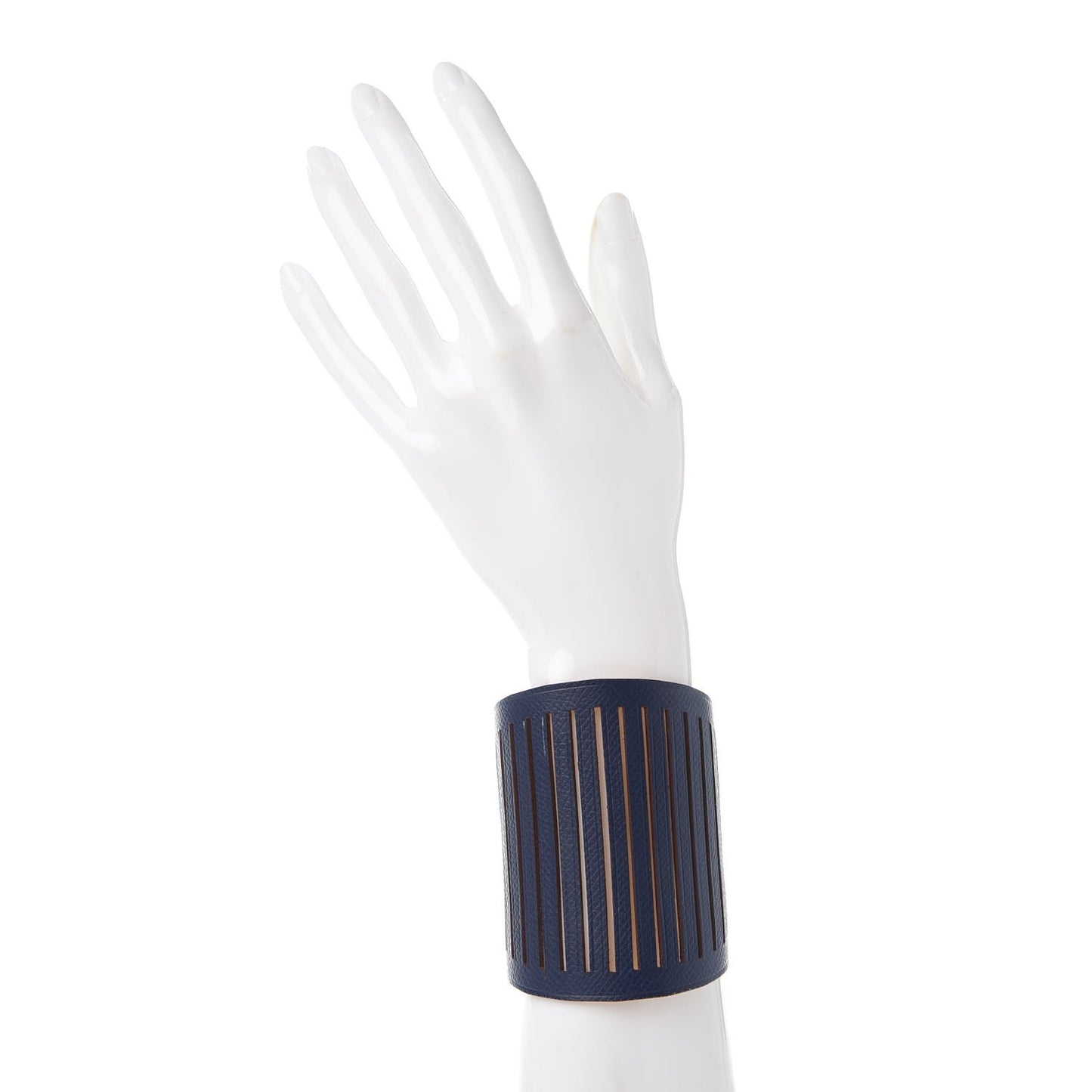 Epsom Petit H Ajoure Reversible Cuff Jaune D'Or Bleu De Malte