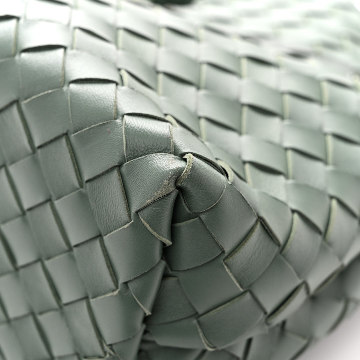 Nappa Intrecciato Medium Andiamo Shoulder Bag Aloe
