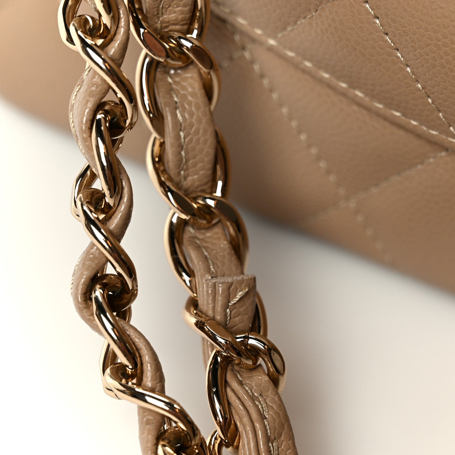 Chanel Caviar Quilted Jumbo Double Flap Dark Beige 15 of 15
