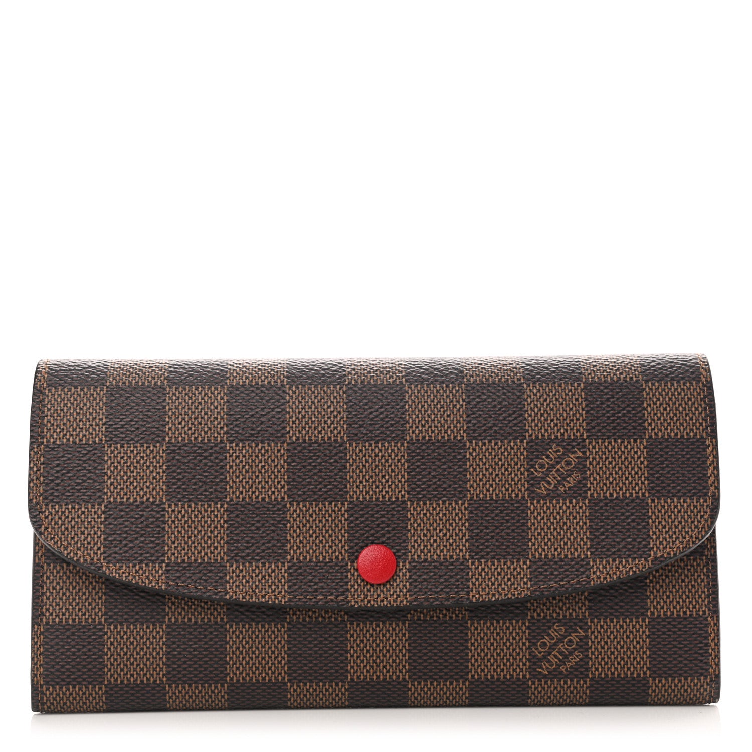 Louis Vuitton Damier Ebene Emilie Wallet Red 1 of 5