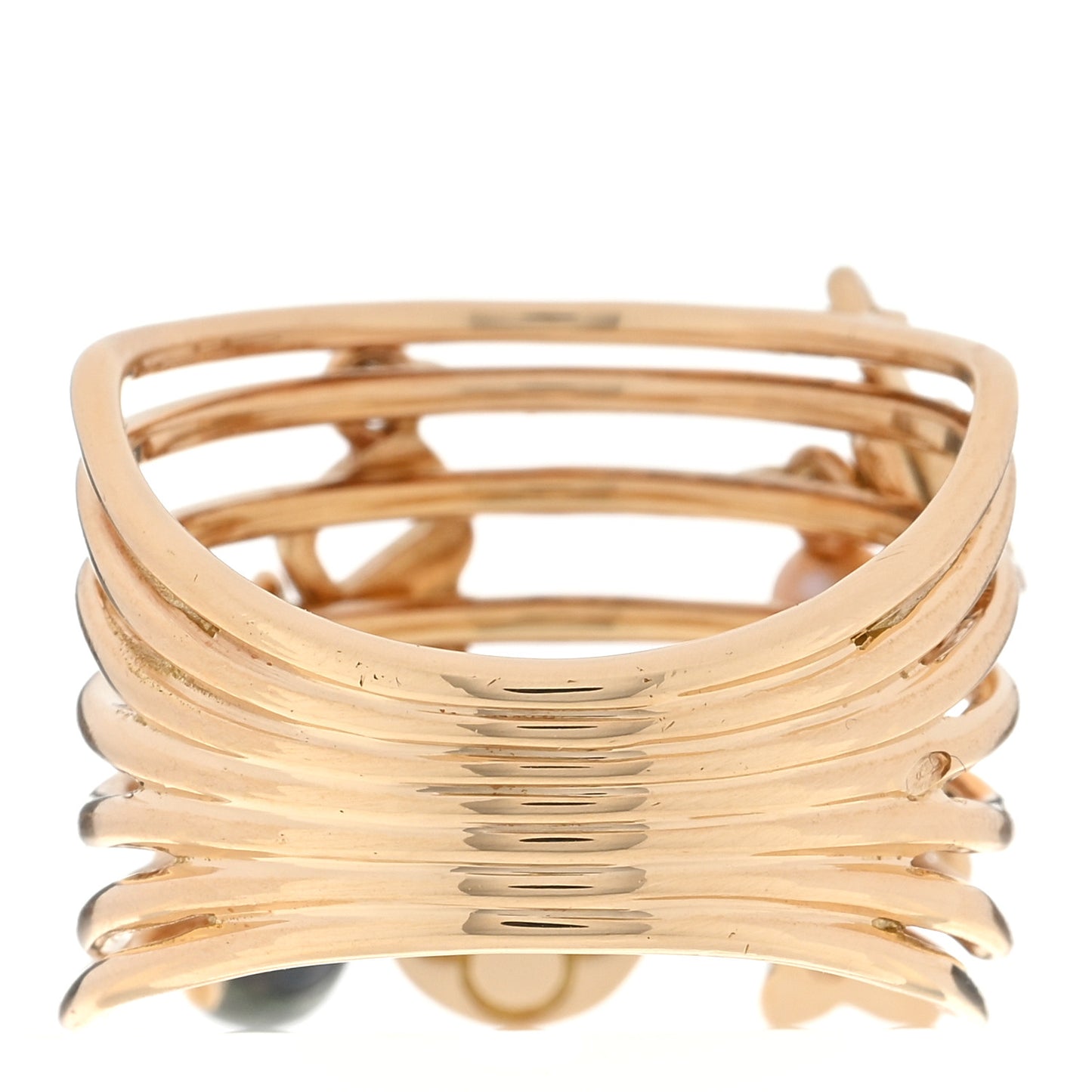 18K Yellow Gold Freshwater Pearl Monogram Charm Ring 58 8.25