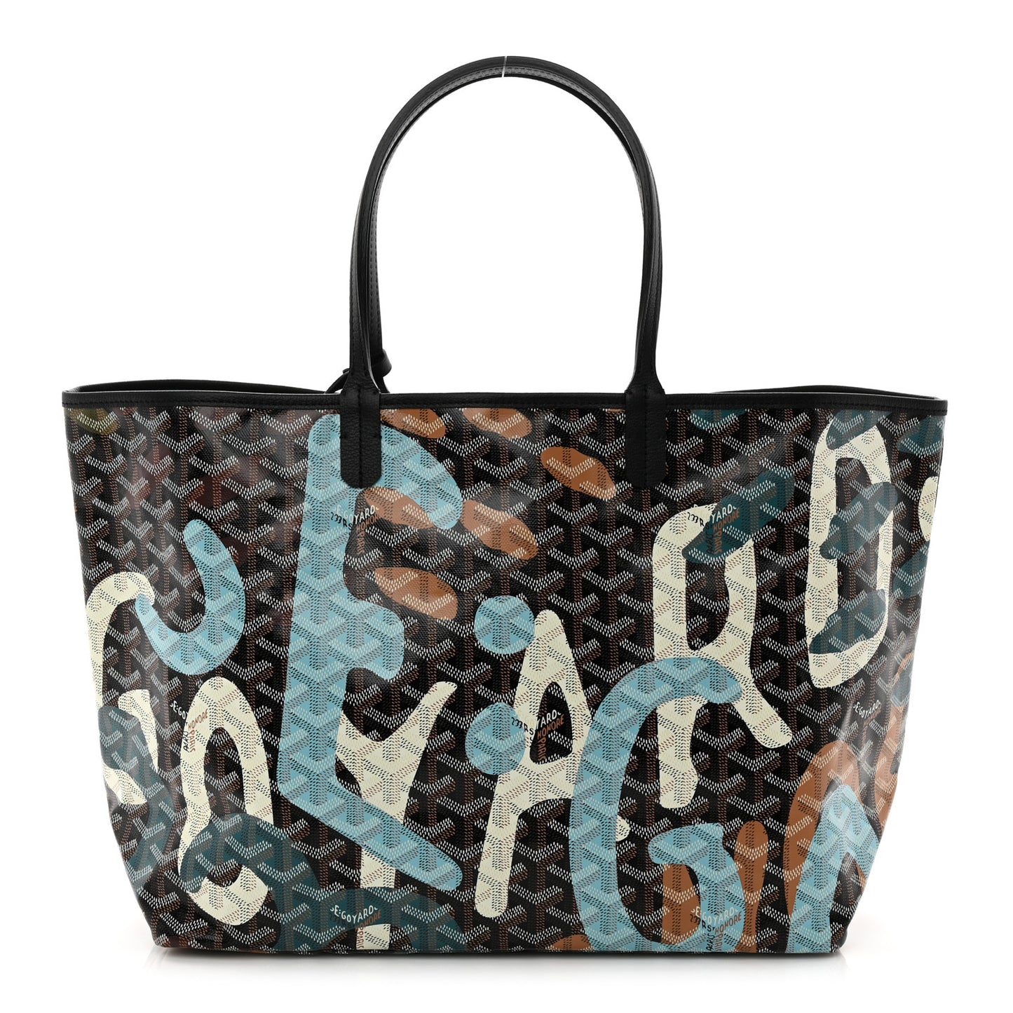 Goyardine Saint Louis Lettres Camouflage PM Black Blue