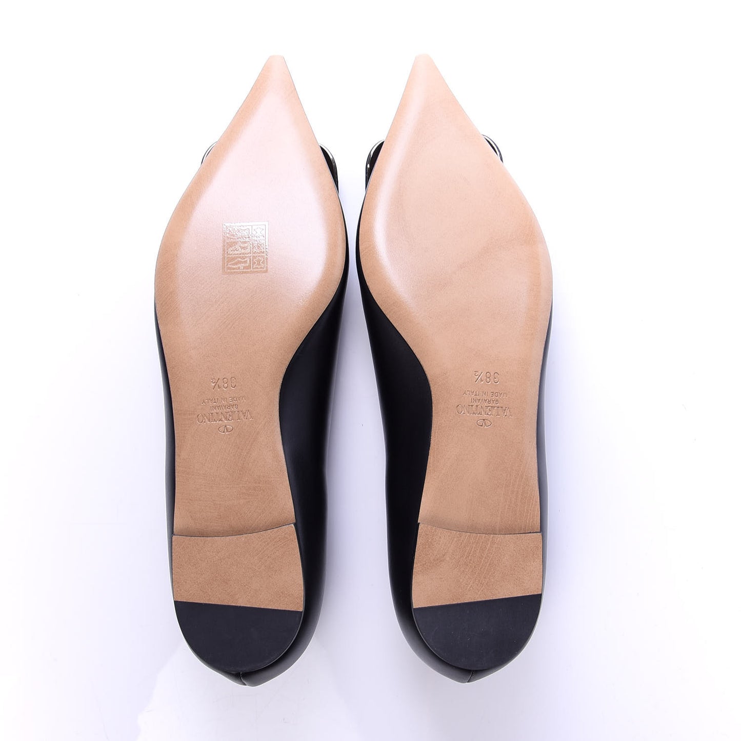 Nappa Vlogo Flats 38.5 Black