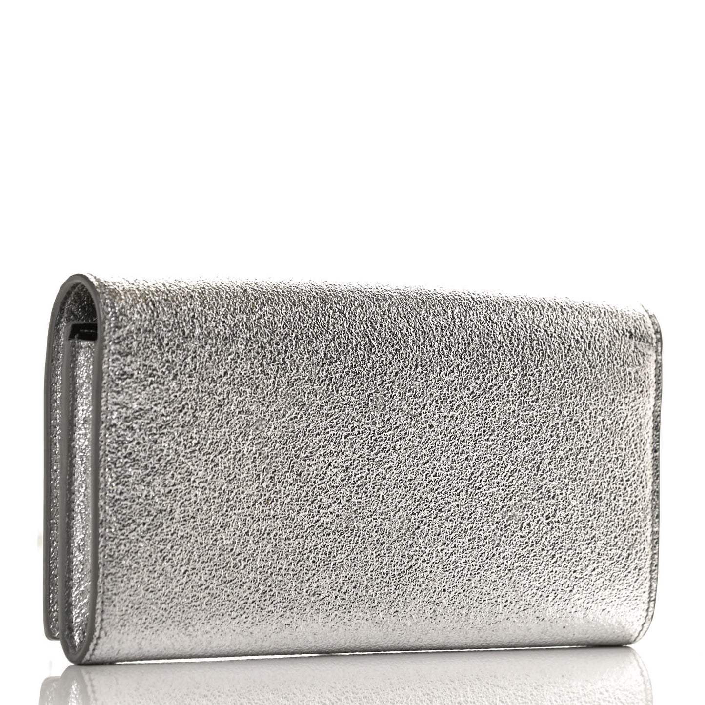 Metallic Calfskin Classic Monogram Cassandre Wallet Silver