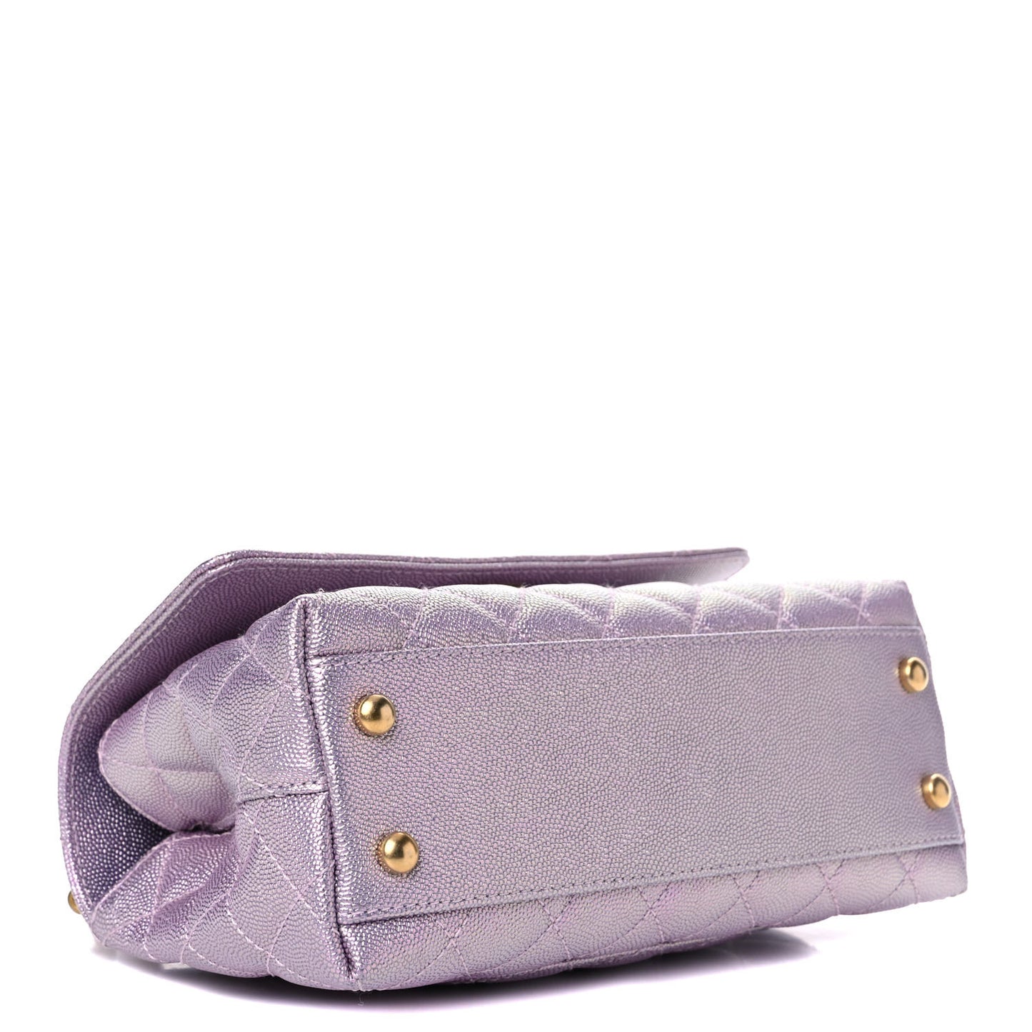 Metallic Caviar Quilted Mini Coco Handle Flap Light Pink
