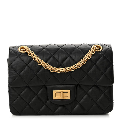 Chanel Aged Calfskin Quilted 2.55 Reissue Mini Flap Black 1 of 12