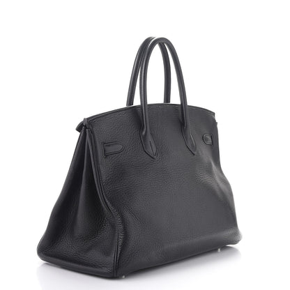 Hermes Taurillon Clemence Birkin 35 Black 3 of 44