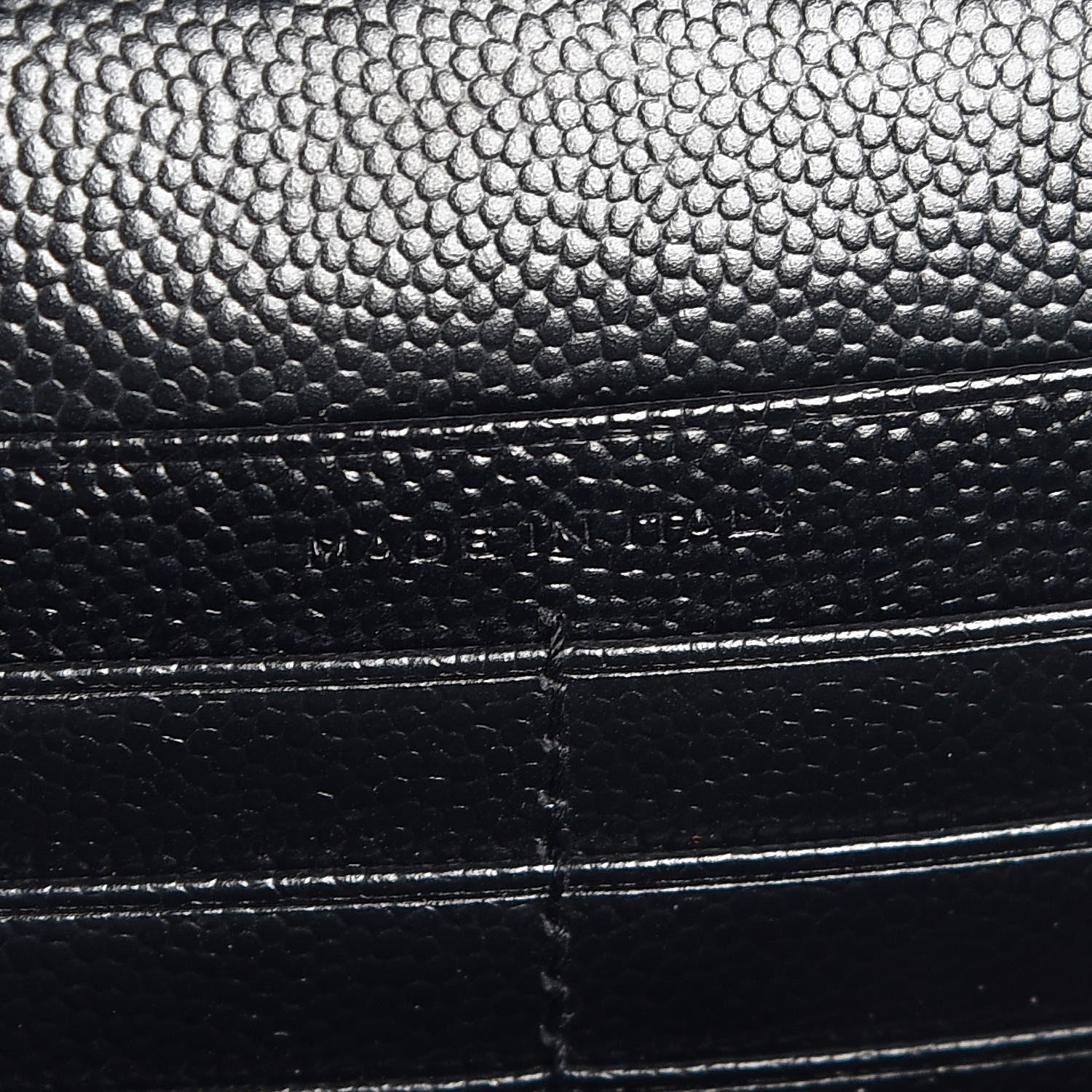 Saint Laurent Grain De Poudre Matelasse Chevron Medium Monogram Chain Wallet Black 7 of 7