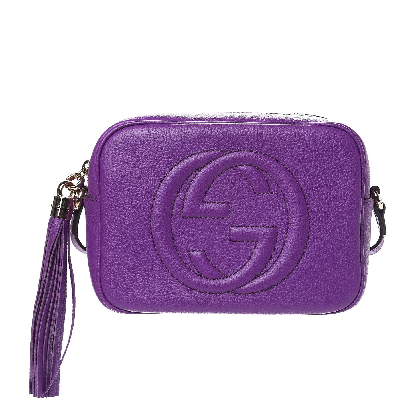 Pebbled Calfskin Small Soho Disco Bag Shine Purple