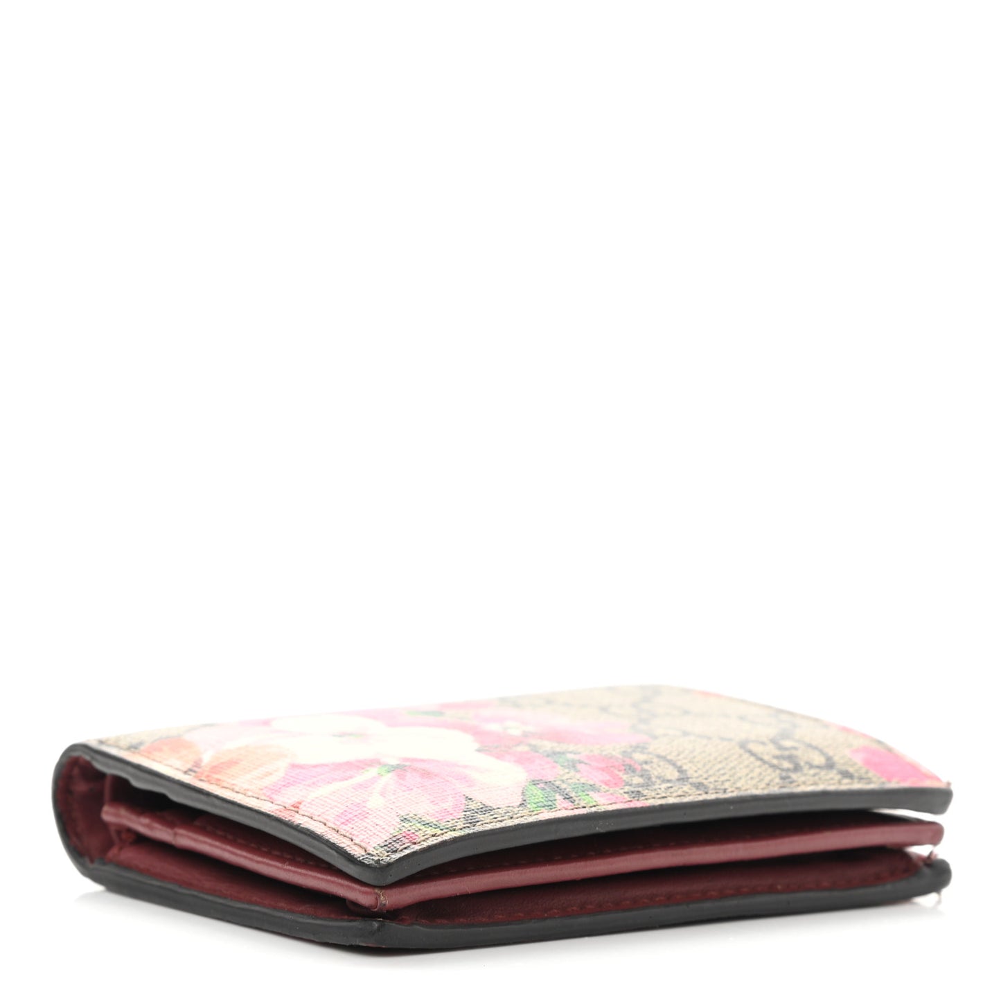 GG Supreme Monogram Blooms Card Case Beige Multicolor Dry Rose