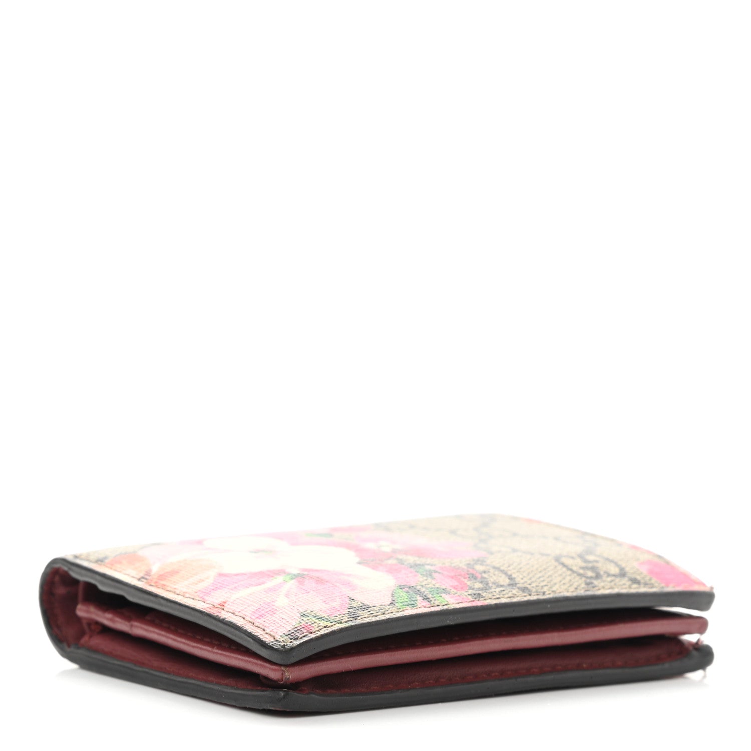 Gucci GG Supreme Monogram Blooms Card Case Beige Multicolor Dry Rose 4 of 7