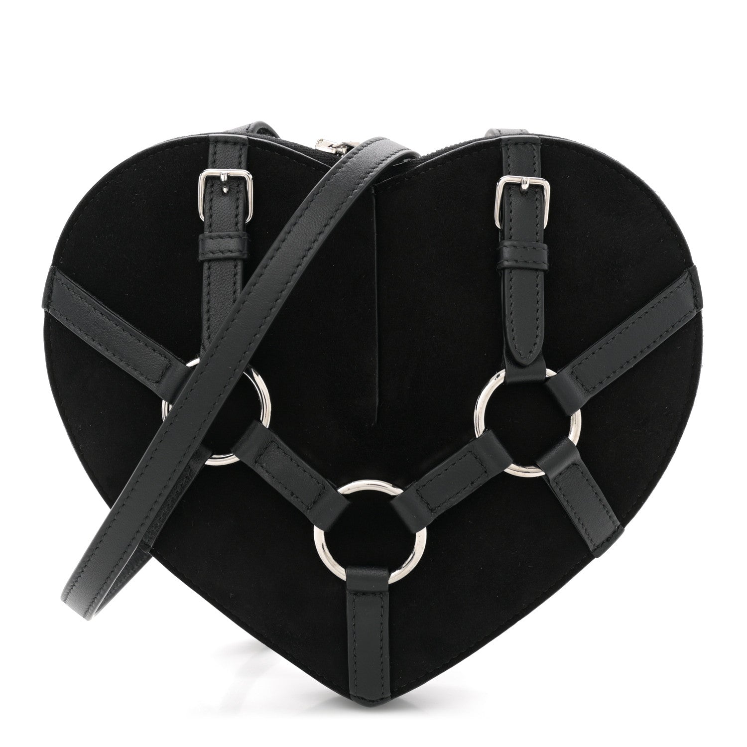 Alaia Suede Goatskin Harness Le Coeur Bag Black 1 of 10