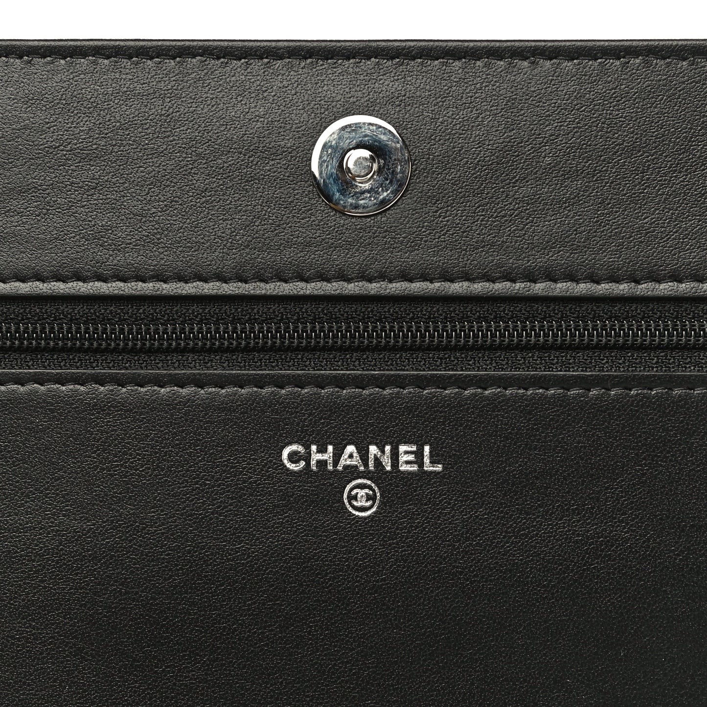 Caviar Camellia Embossed Wallet On Chain WOC Black