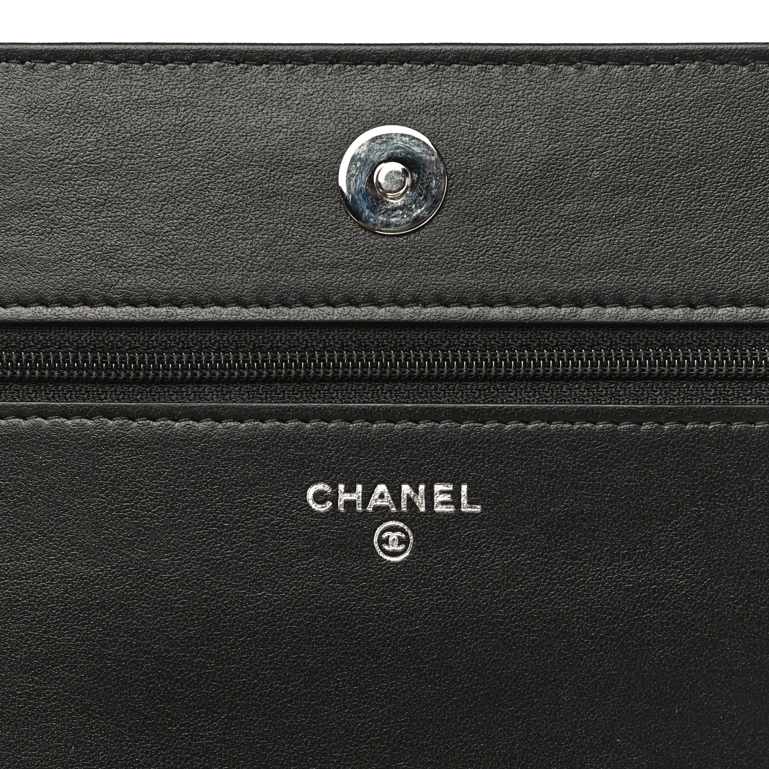 Chanel Caviar Camellia Embossed Wallet On Chain WOC Black 11 of 23