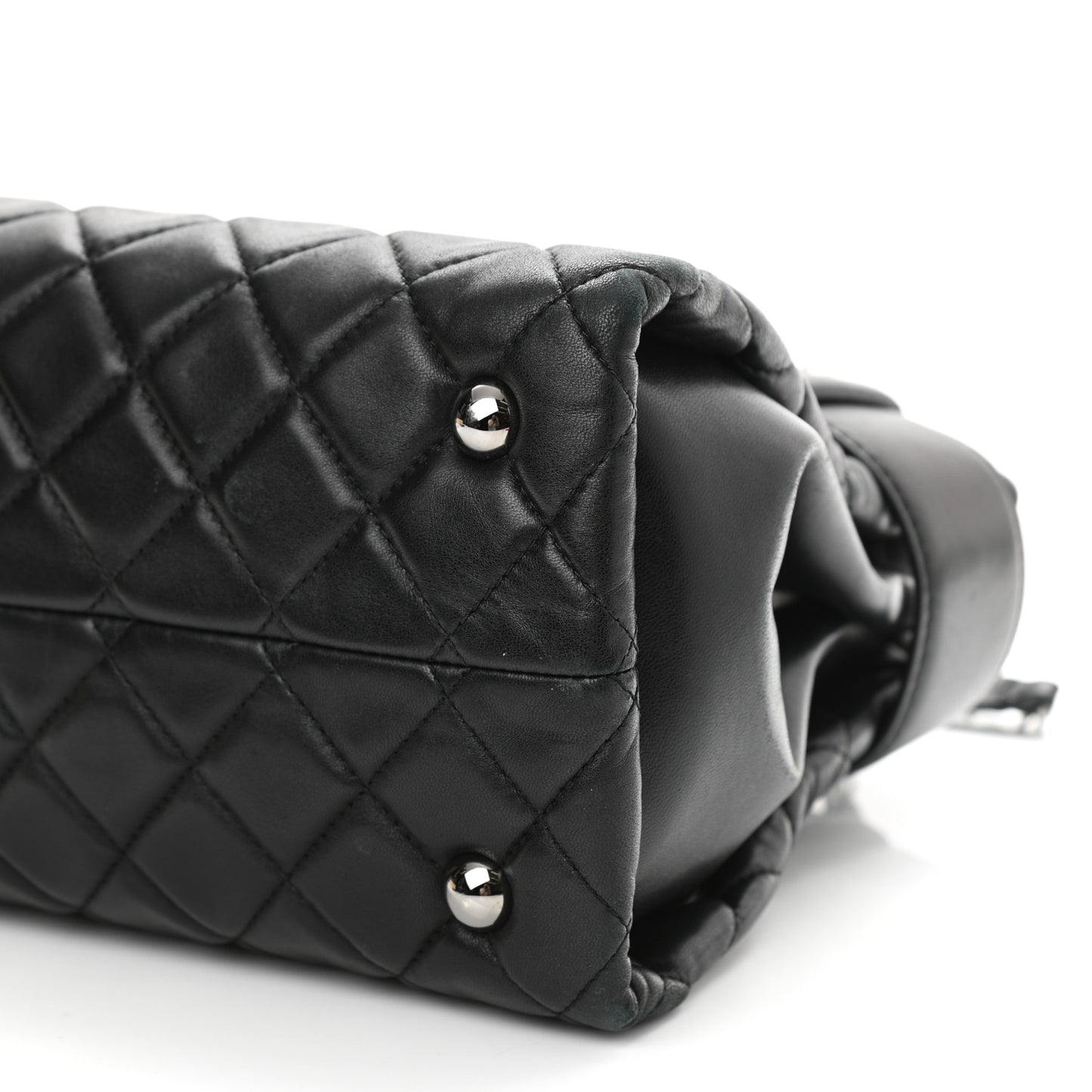 Lambskin Quilted Small Coco Loop Tote Black