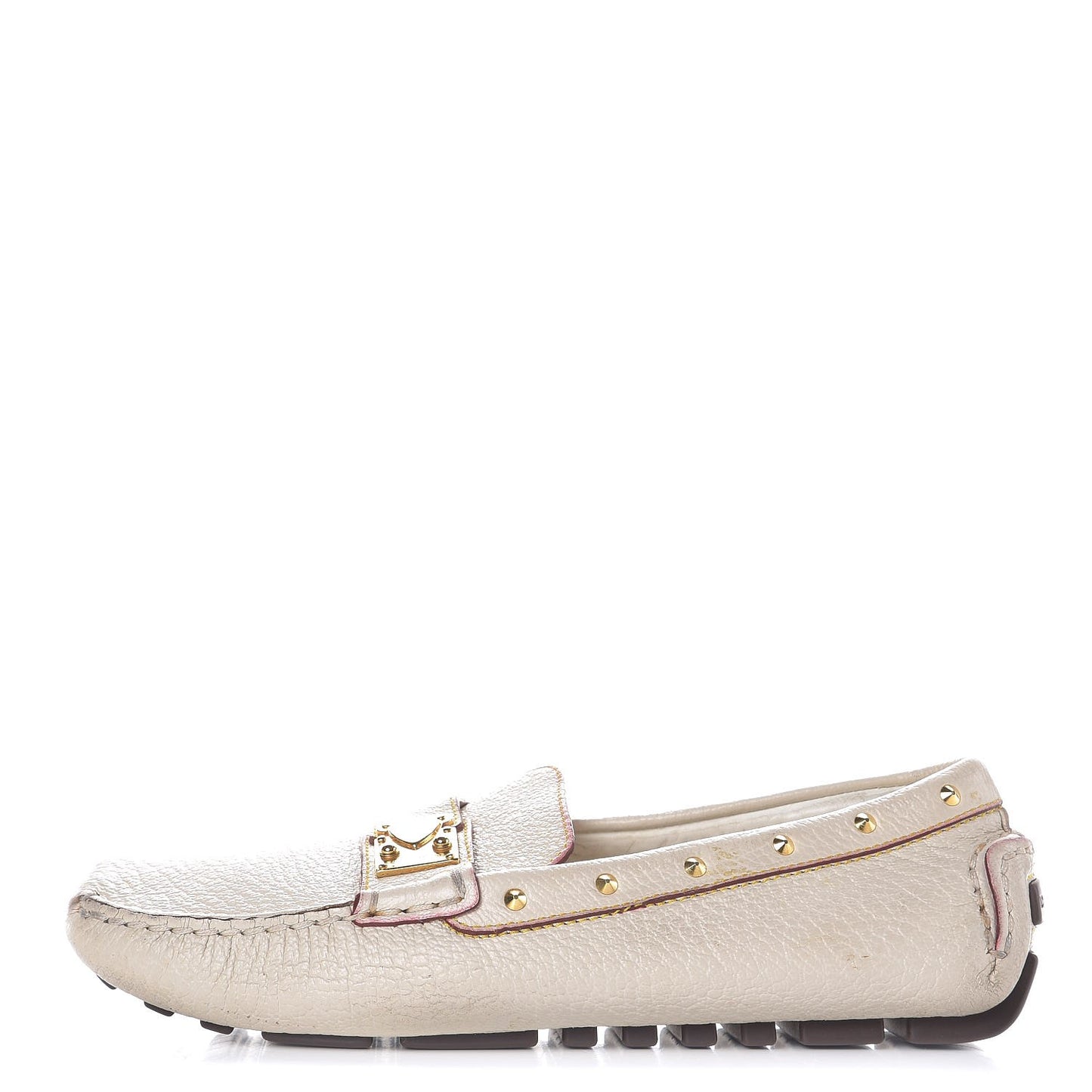 Goatskin Studded Suhali Loafers 35.5 Off White