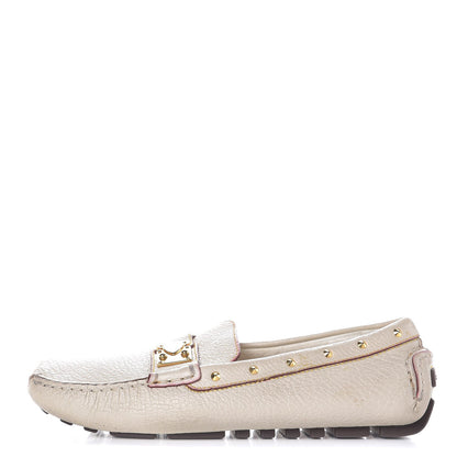 Louis Vuitton Goatskin Studded Suhali Loafers 35.5 Off White 1 of 17