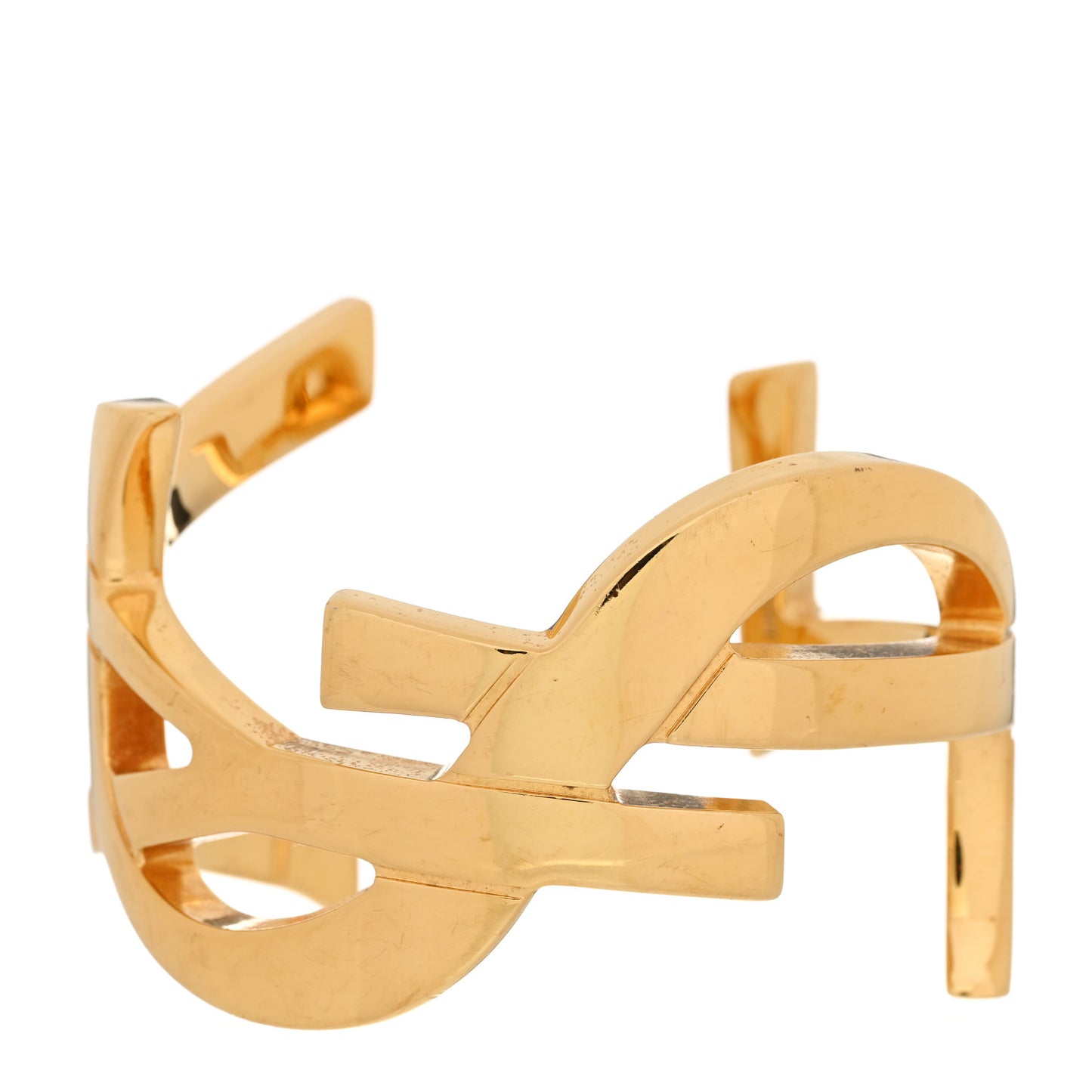 Brass Monogram Medium Cuff Bracelet Gold