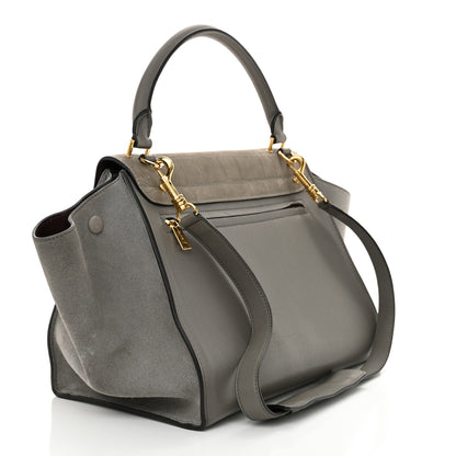 Celine Crocodile Embossed Nubuck Medium Trapeze Grey 2 of 10