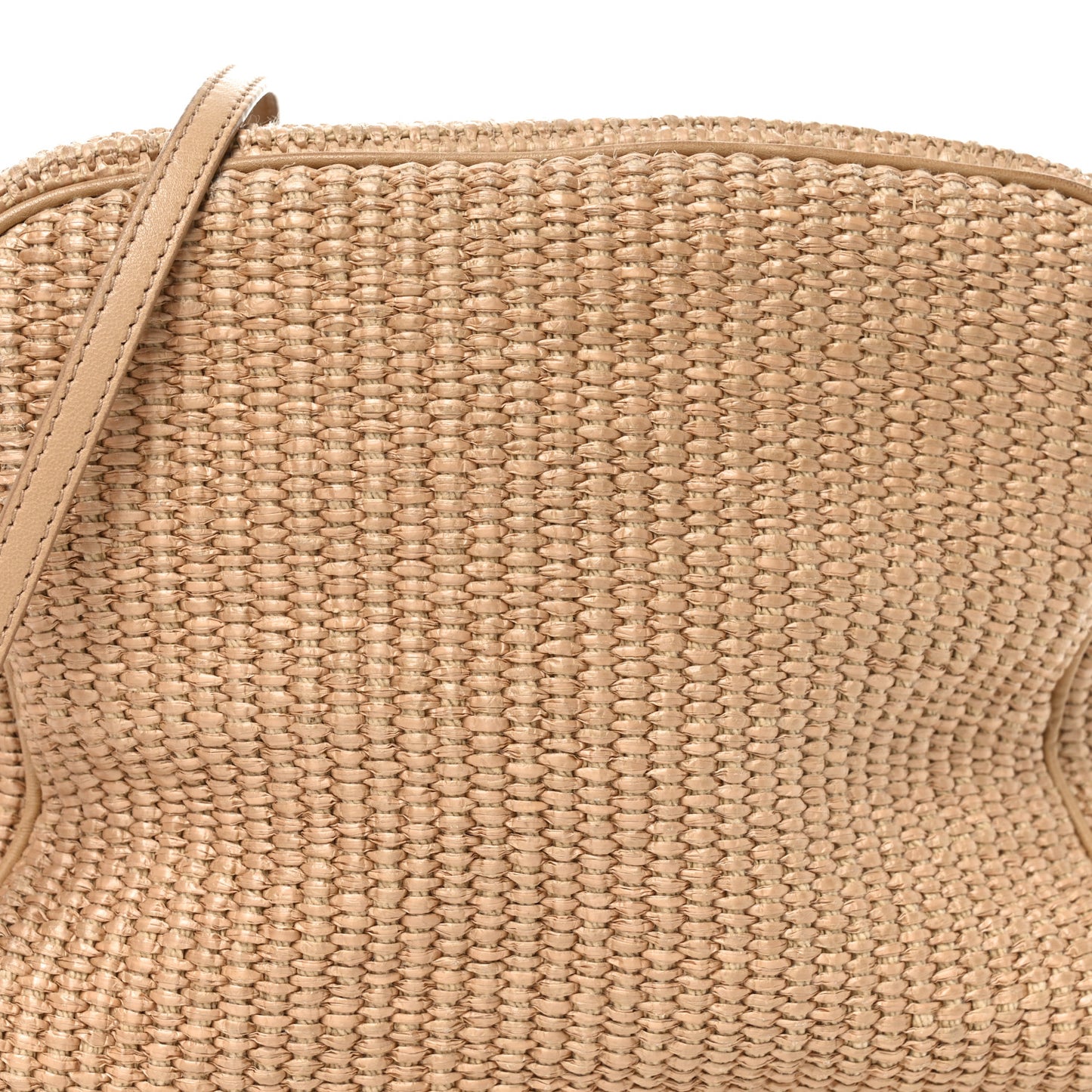 Cotton Raffia Puffy Pouch Clutch Bag