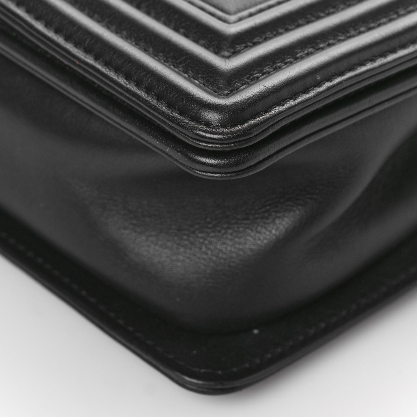 Calfskin Small Boy Logo Top Handle Flap Black