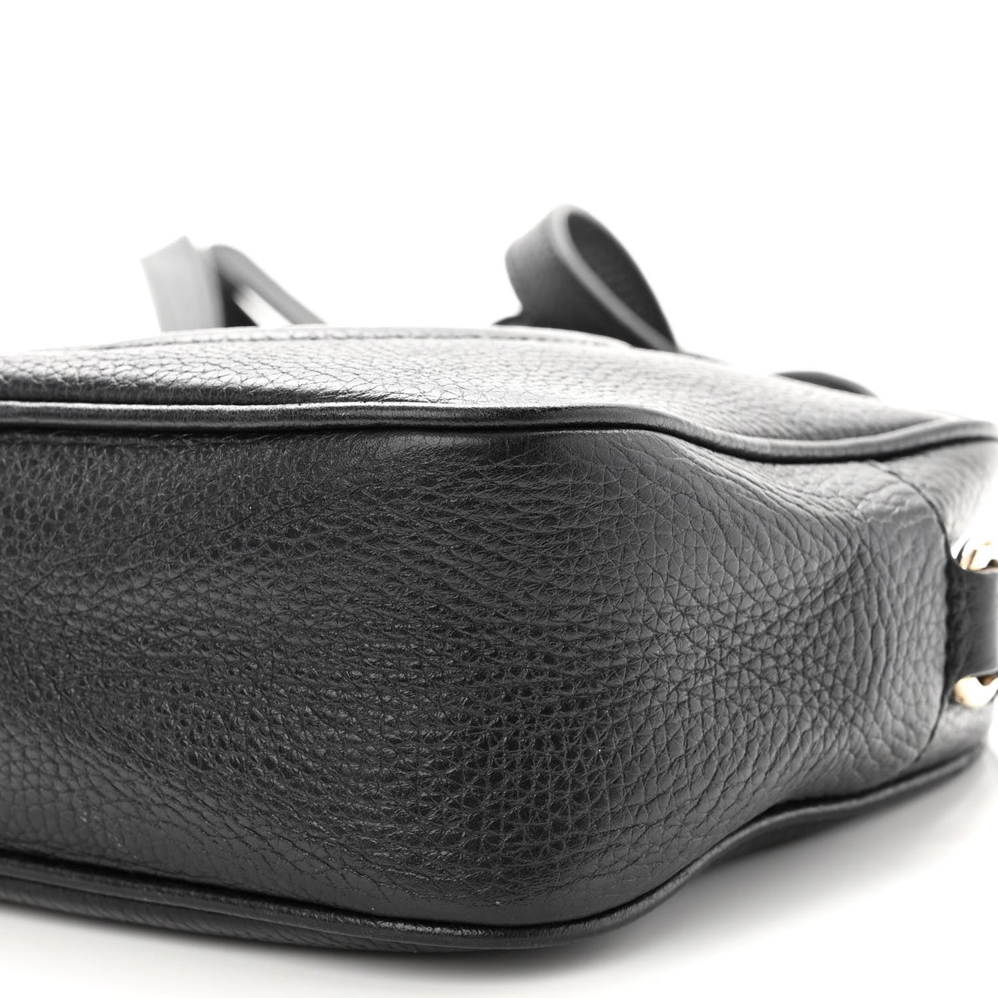Pebbled Calfskin Small Soho Disco Bag Black
