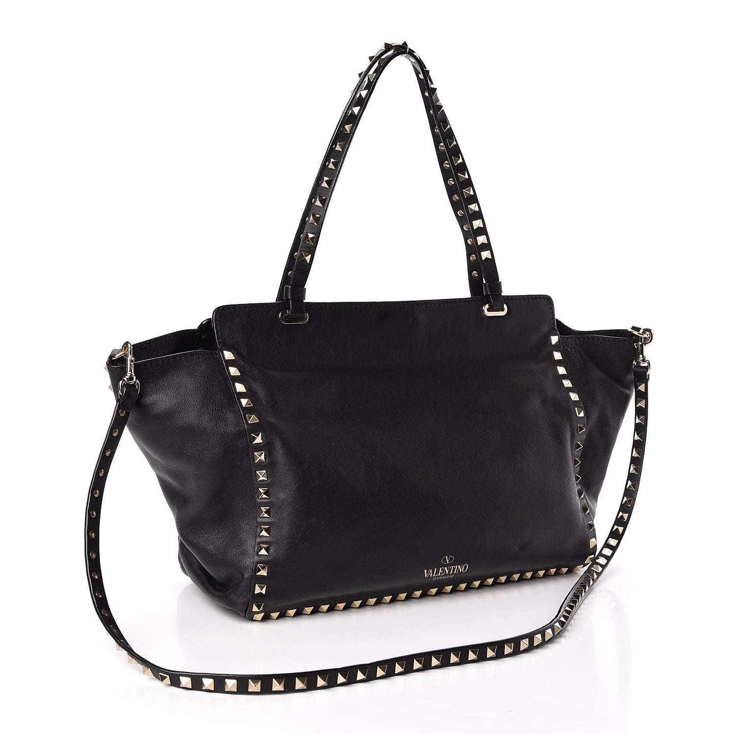 Vitello Medium Rockstud Tote Black