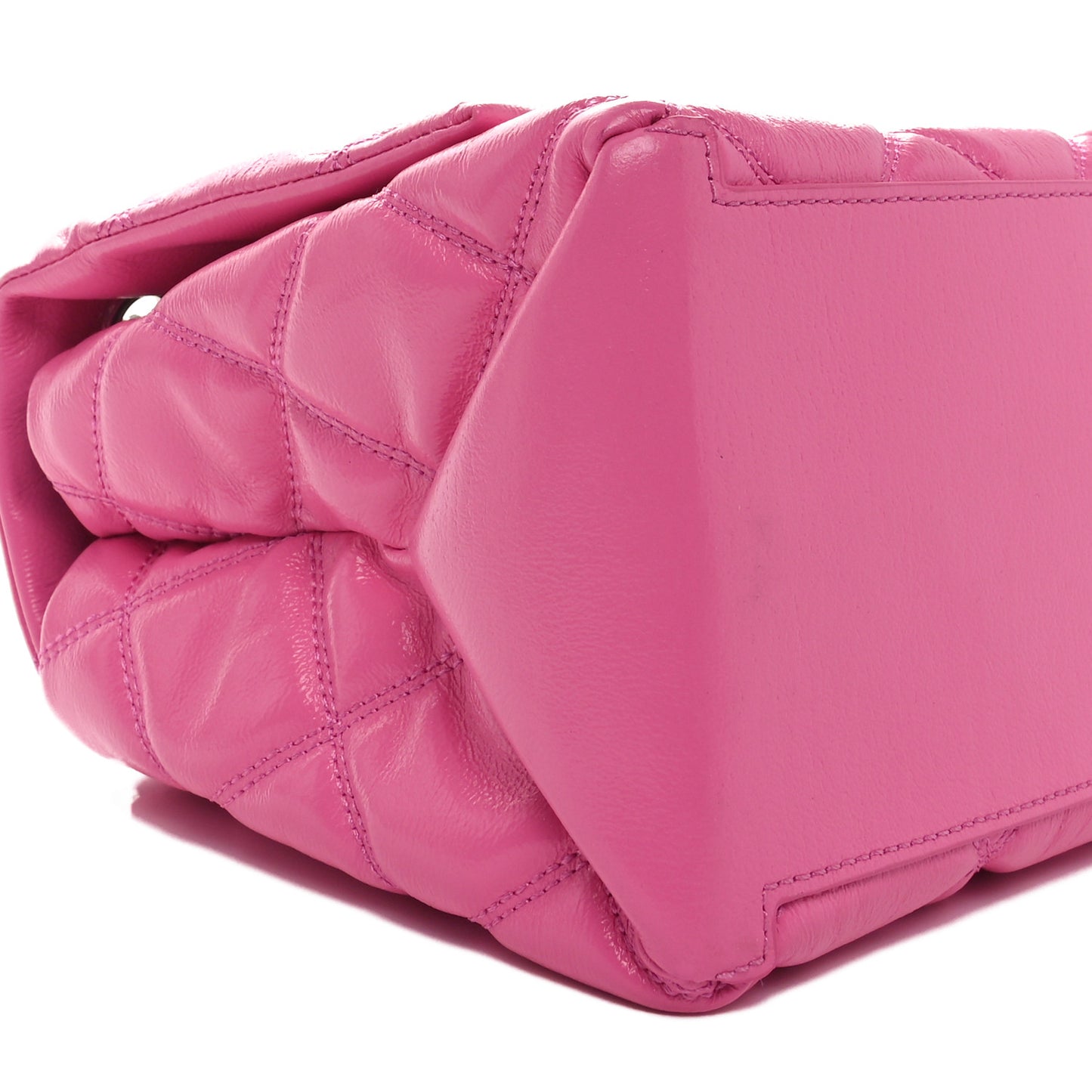 Lambskin Quilted Dual Convertible Medium Shoulder Bag Bow Pink