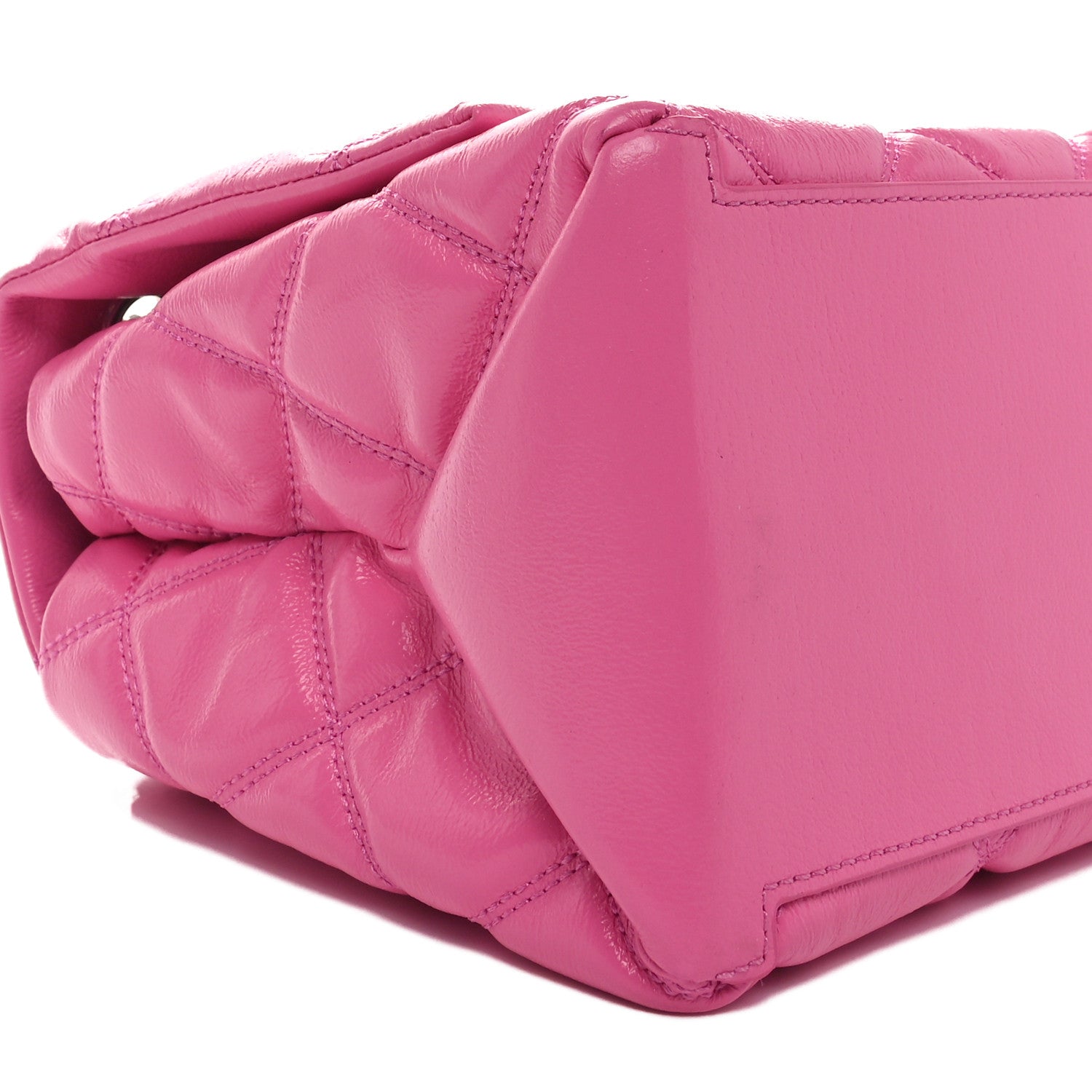 Marc Jacobs Lambskin Quilted Dual Convertible Medium Shoulder Bag Bow Pink 9 of 10